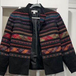 Coldwater Creek Multicolor Patterned Jacket Coat